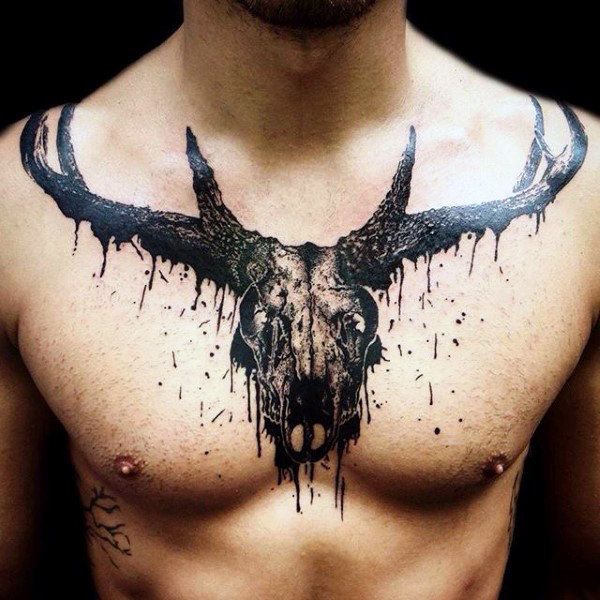 Deer skull tattoo 3