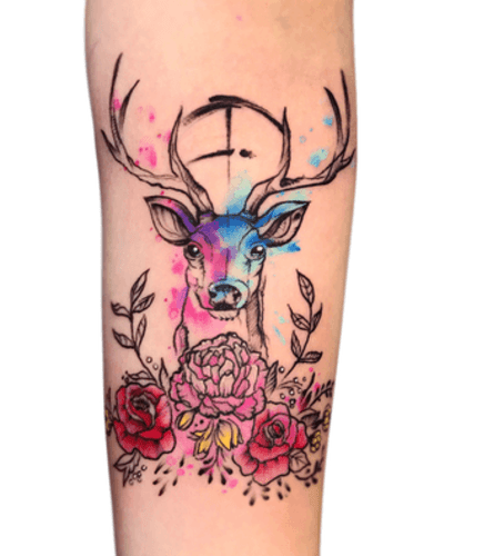 Deer skull tattoo 13