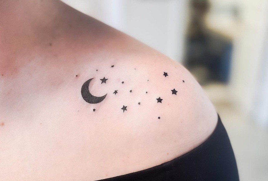 moon and stars tattoo 12