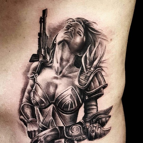 Tattoo of warrior woman 4