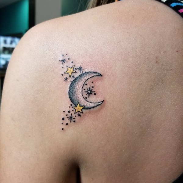 moon and stars tattoo 10