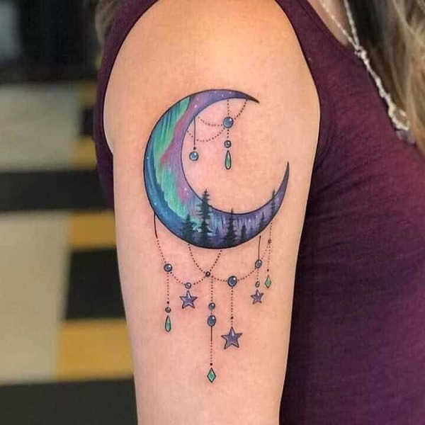 moon and stars tattoo 9