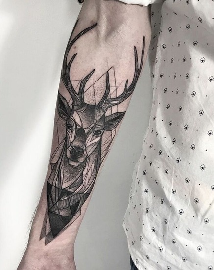 Deer skull tattoo 12