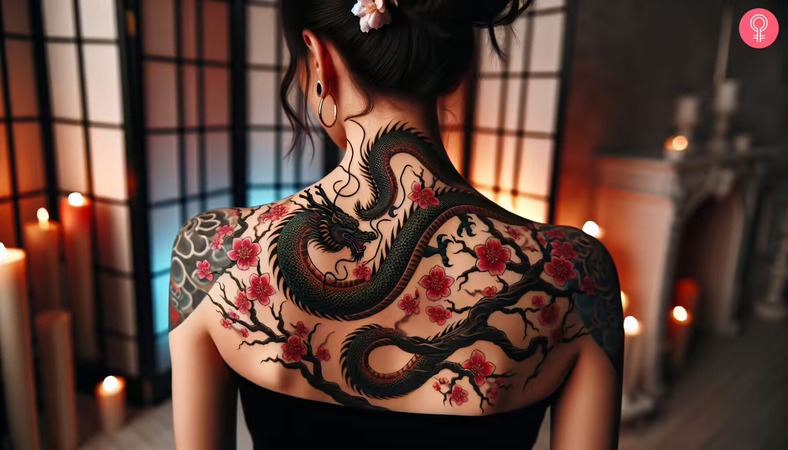 dragon and flower tattoos 2