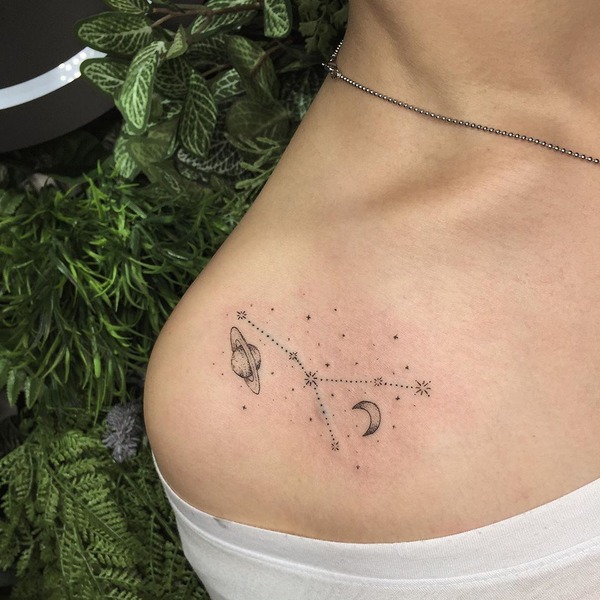 moon and stars tattoo 19