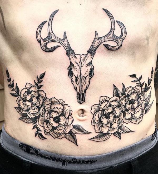 Deer skull tattoo 2