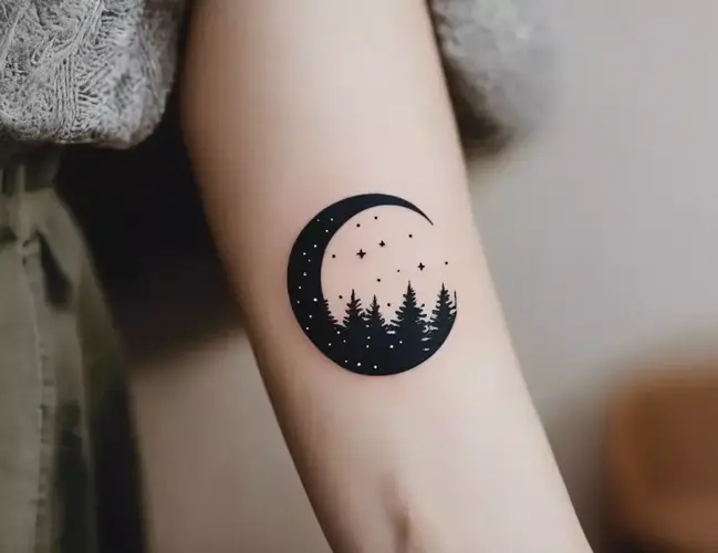 moon and stars tattoo 17