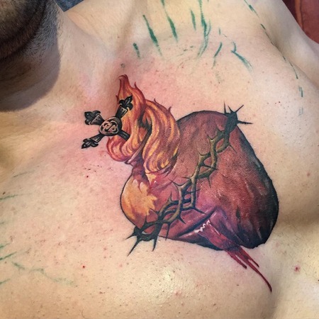 Heart with thorns tattoo 11