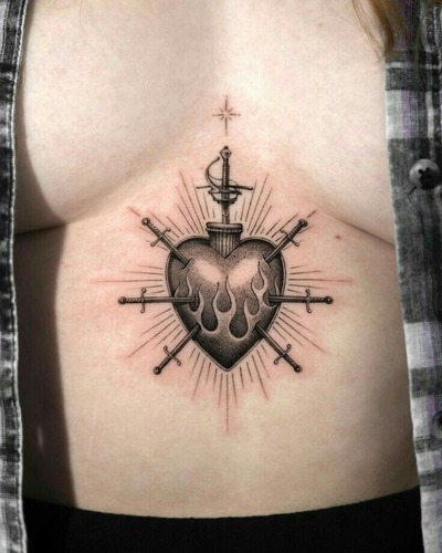 Heart with thorns tattoo 6