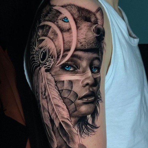 Tattoo of warrior woman 11