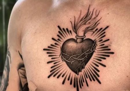 Heart with thorns tattoo 3