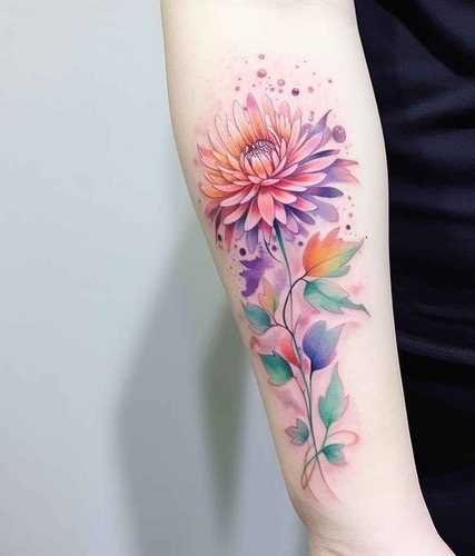 Chrysanthemum tattoo 9