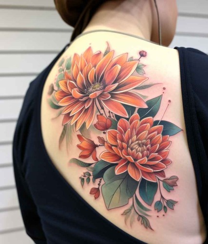 Chrysanthemum tattoo 5