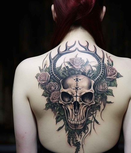 Deer skull tattoo 7