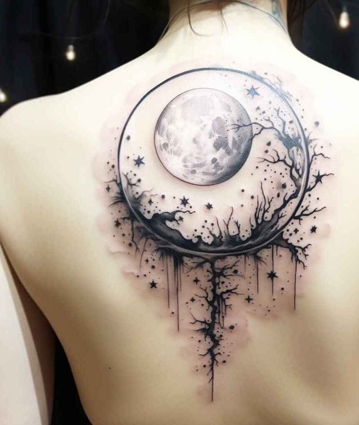 moon and stars tattoo 15