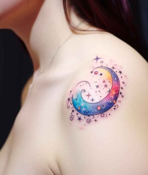 moon and stars tattoo 25