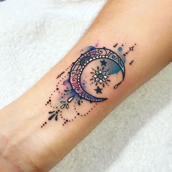 moon and stars tattoo 4