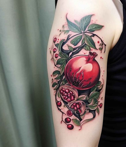 Pomegranate tattoo 12