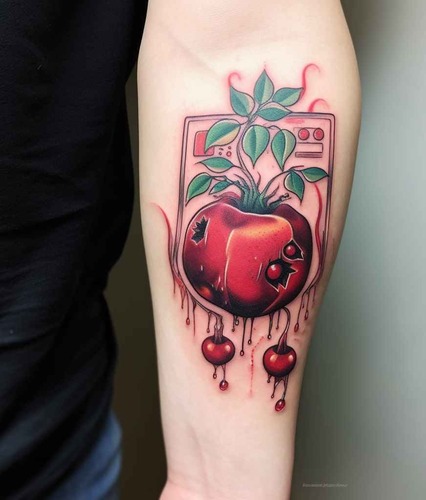 Pomegranate tattoo 9