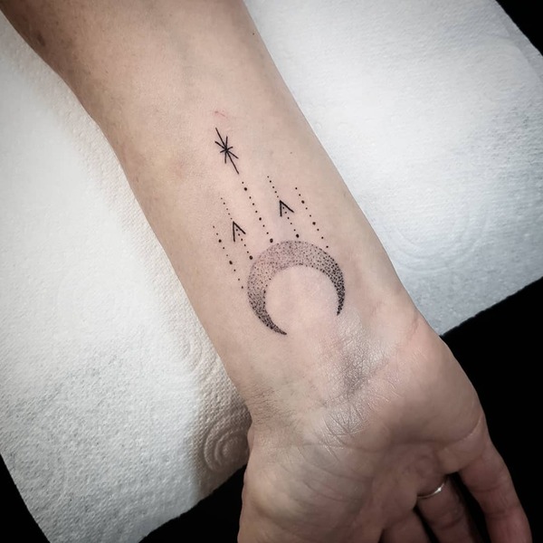 moon and stars tattoo 5