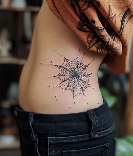 Spider Web Elbow Tattoo 4