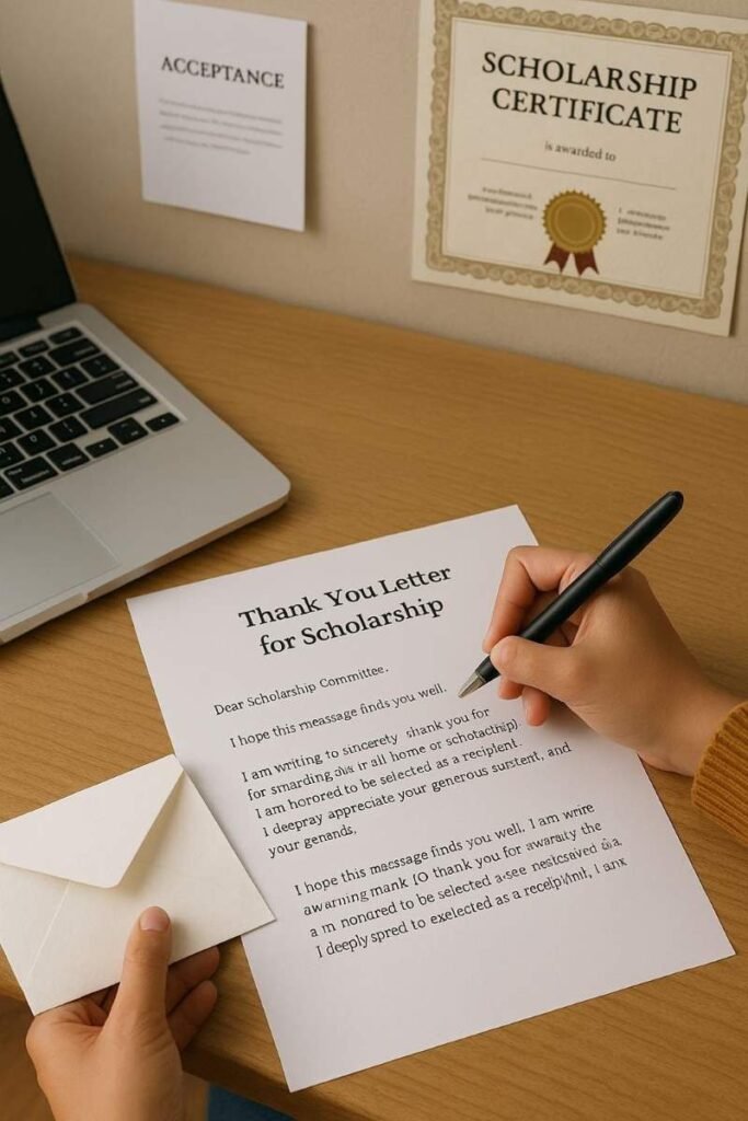 Thank you letter for a scholarship