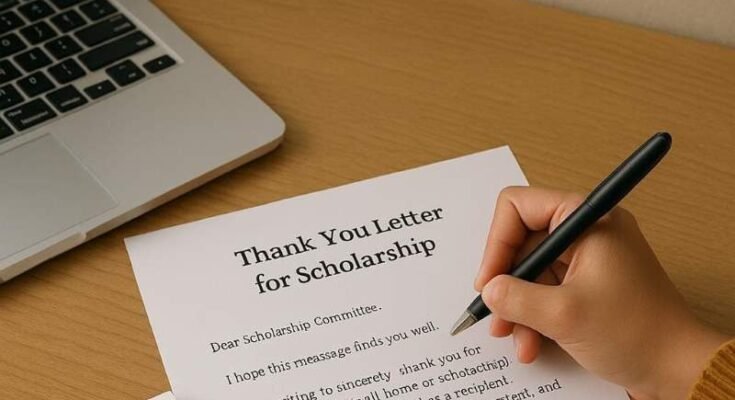 Thank you letter for a scholarship